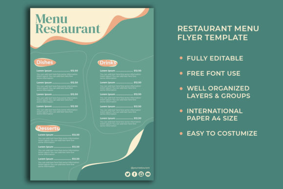 Download Restaurant Menu Flyer Print Template - Flyer Collection