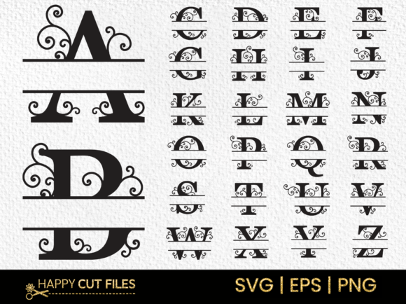 Download Swirl Vintage Monogram Alphabet a-Z Svg - Swirl Collection